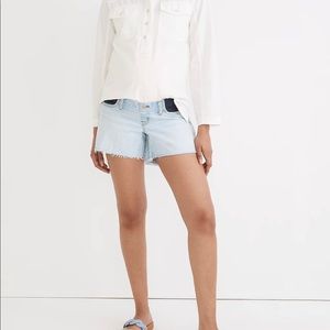 Madewell Maternity Relaxed Denim Shorts - with side panels